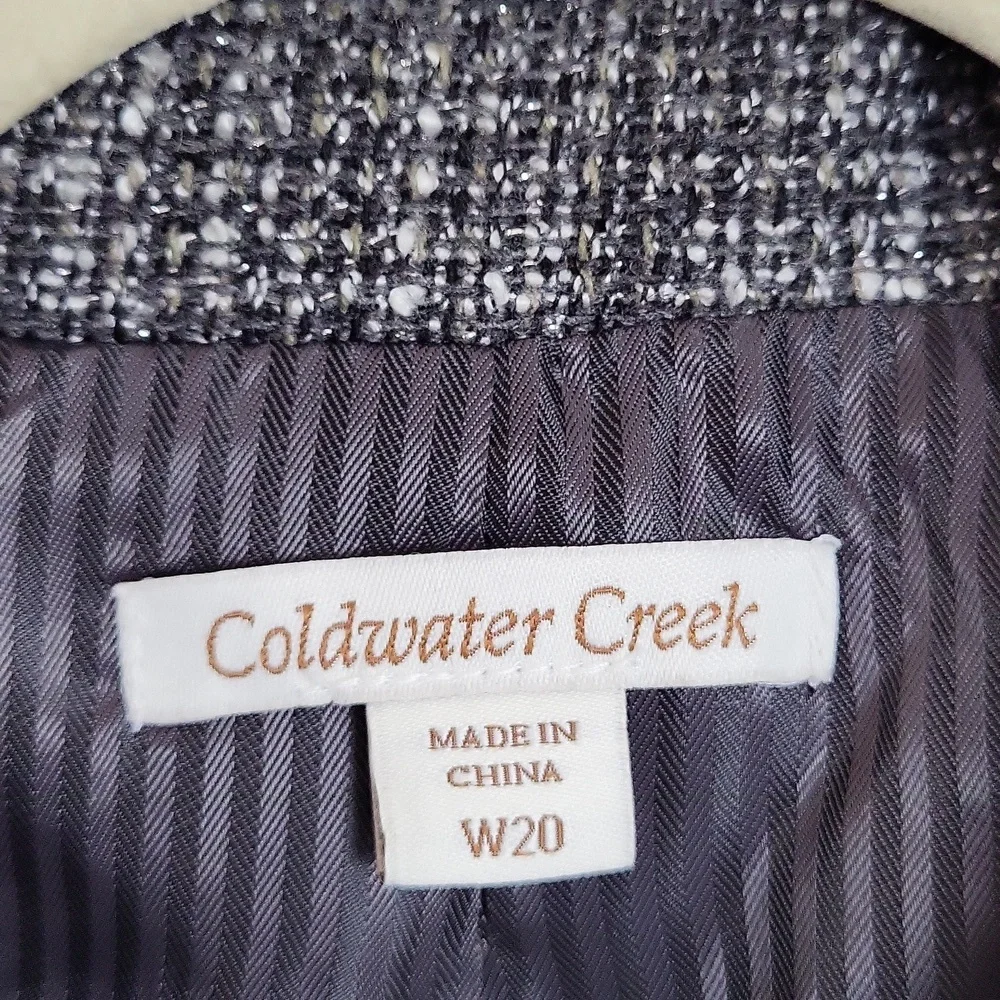 Coldwater Creek Tweed Gray and Silver Blazer, Women's Size 20 - Picture 3 of 7